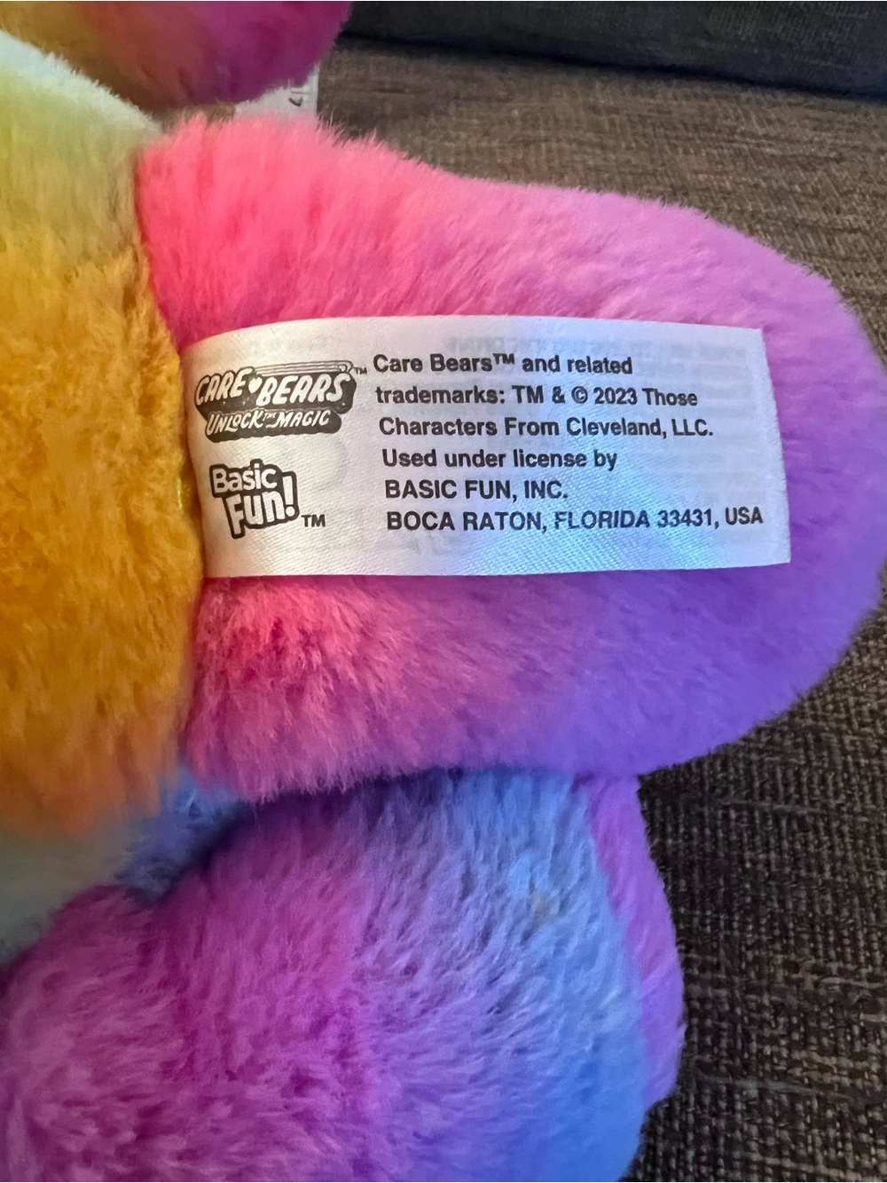 Care Bears “Dare to Care” Rainbow Tie Dye Plush Stuffed Animal Toy 12 inch - Picture 3 of 4